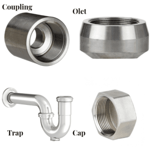 coupling, olet, trap, cap